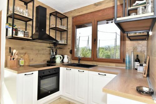 Konyha, The Rock Star's Villa with Private Pool and Beach in Danilovgrad