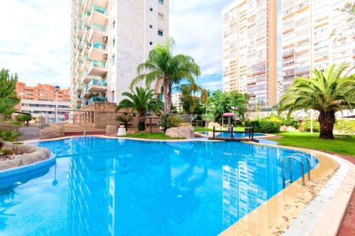 Apartment with one bedroom in La Vila Joiosa with wonderful sea view shared pool furnished terrace