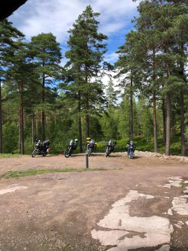 Timber cottages with jacuzzi and sauna near lake Vänern