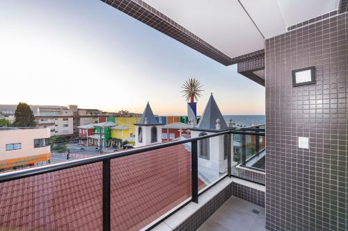 Balcony/terrace, Aion 204 - Lindo Loft - 1 Vaga de Garagem | Centro de Bombinhas in Bombinhas