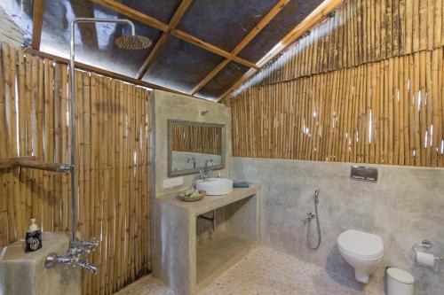 Fürdőszoba, Beachfront pool villa Myconos near Anjuna Beach