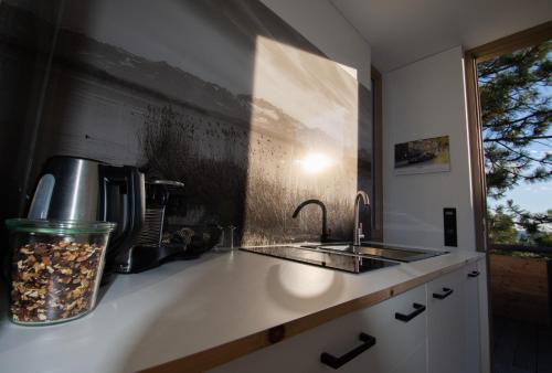 Konyha, Appartement Traumblick in Weinbohla