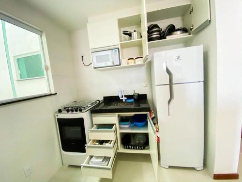 厨房, Temporada em Local Tranquilo e Seguro - Ap 202 in 卡布弗里乌