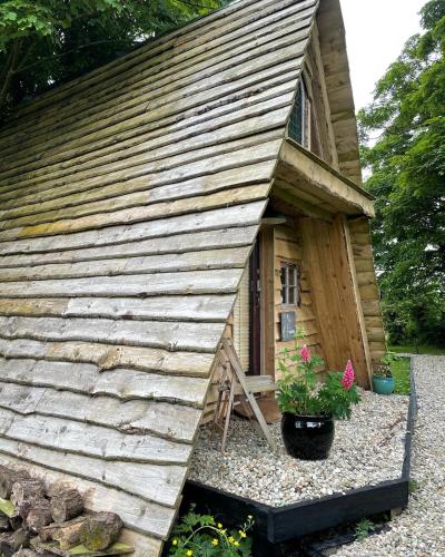 A Frame Cabin with Forest Views on an Island