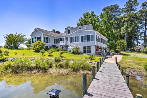. Idyllic Waterfront Home with Hot Tub, Game Room