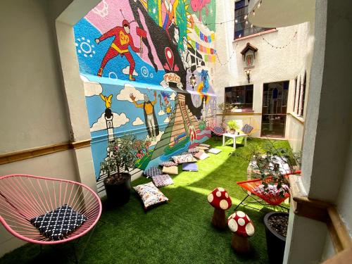 Garden, Hostal Fungi Casa Rosa in Condesa-Roma