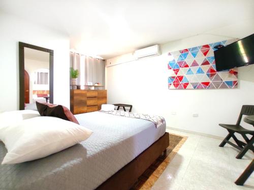 1 double bed, 3 twin beds