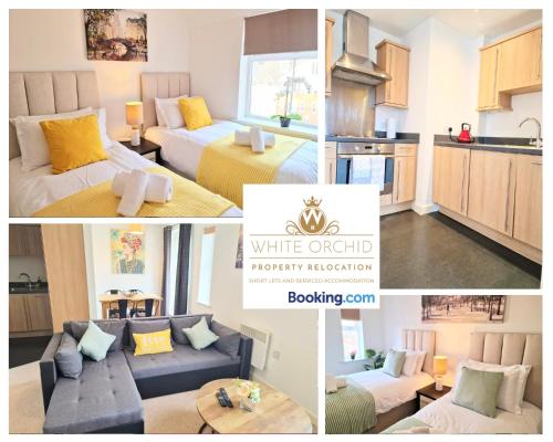 Corporate 2Bed Apartment with Balcony & Free Parking Short Lets Serviced Accommodation Old Town Stevenage by White Orchid Property Relocation