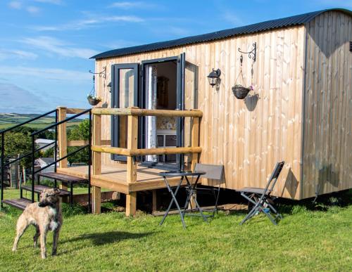 Shepherds hut with hot tub