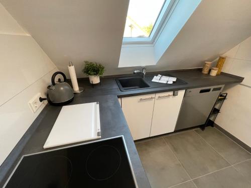 Konyha, Moderne Wohnung nah am Cappenberger-See, 1-4 Gäste (Moderne Wohnung nah am Cappenberger-See, 1-4 Gaste) in Lünen
