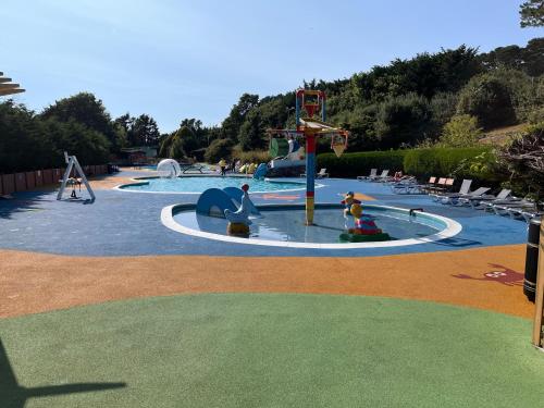 Swimming pool, Contemporary Caravan at Newquay Holiday Park in Trebarber