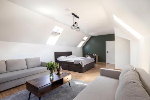 1 king bed, 2 sofa beds