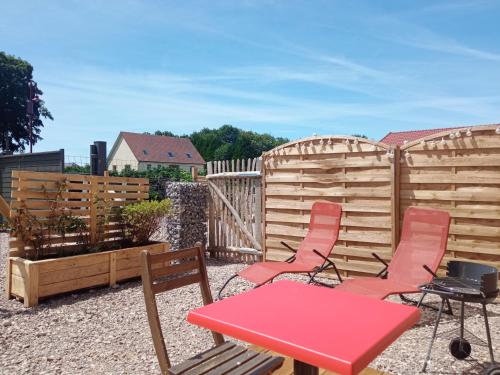 Balkons/terase, Gîte Au fil de Drancourt (Gite Au fil de Drancourt) in Estreboeuf