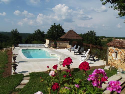 Úszómedence, Domaine des 3 vallee dordogne in Salignac Eyvigues