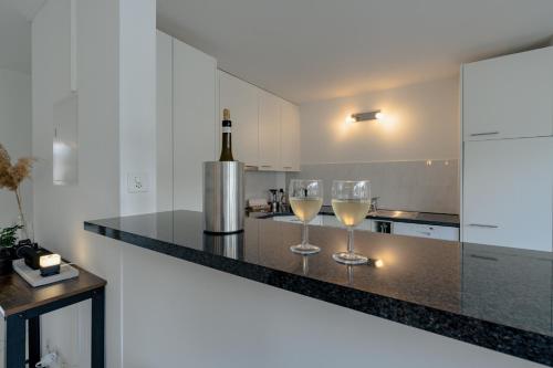keuken, Apartment in the city center with free parking in Biel