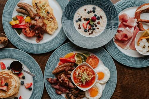 Time for breakfast at the andel's by Vienna House Prague. #Prague #organic  #Breakfast #breakfastfood #food #buffet #cheese #br…