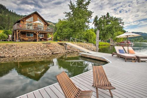 . Waterfront Cabin w/ 2 Boat Docks & Mtn Views!