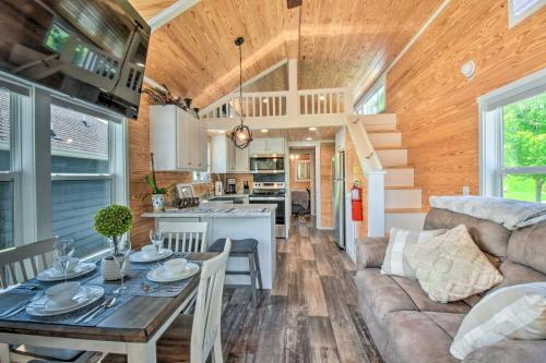 Lakeside Tiny Home Retreat with Pool and Hot Tub in Morganton, USA