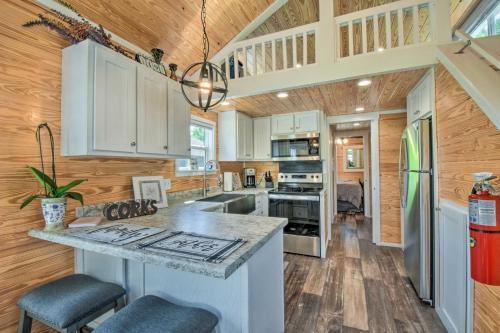 Lakeside Tiny Home Retreat with Pool and Hot Tub in Morganton, USA