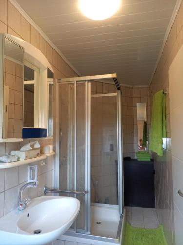 浴室, Ferienwohnung am Schwedenberg , Trimberg in 埃爾費爾斯豪森