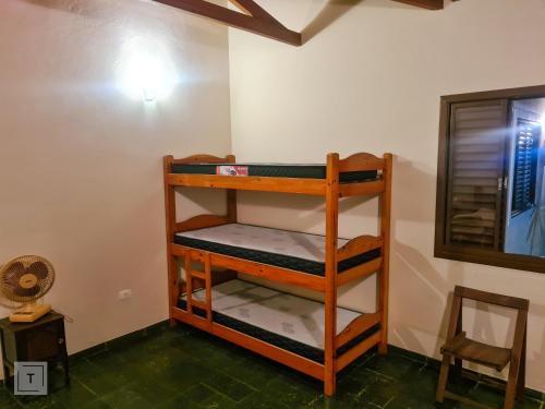 1 double bed, 3 bunk beds