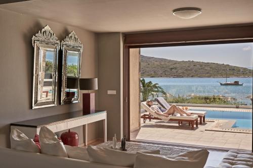 Elounda Seafront Villa, Private Heated Pool & Sea View