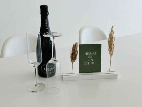 บริการและสิ่งอำนวยความสะดวก, FeWo Silberberg im Loftstil mit Terrasse in ลีองเบิร์ก