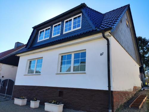 Ferienhaus Blaue Blume mit 11 kW Ladestation, Kamin, Terrasse, eingezäuntem Garten, Sauna, WLAN, Netflix, 2 Hunde willkommen!