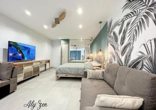 Studio de charme - Aly'Zen - Magnifique vue mer, les pieds dans l'eau - Location saisonnière - Le Moule