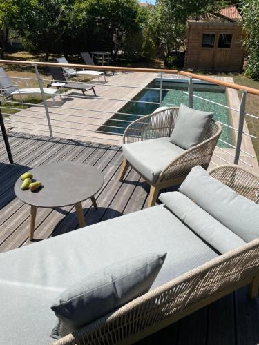 Maison familiale- jardin & piscine-600m plage