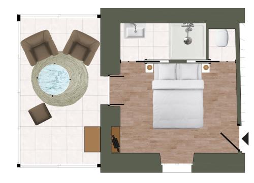 1 double bed