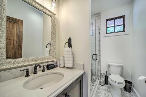 Patio with Fireplace Glenville Resort Retreat!