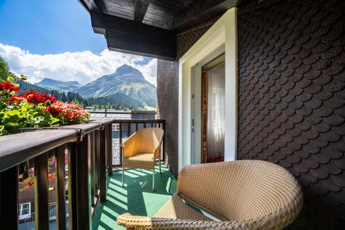 Kilátás, Hotel Tannbergerhof im Zentrum von Lech in Lech Városközpont