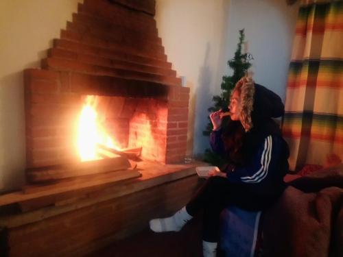 . Cabaña con Bañera y Chimeneas en Puesta de Sol
