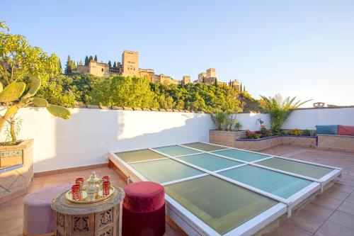 Morayma House Terrace with views to Alhambra, Granada