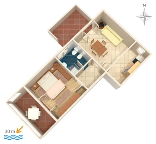 Apartments by the sea Kustici Pag - 4104 - main image