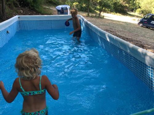 Swimming pool, Family Treehouse Yurt in Nature Reserve with Pool and outdoor kitchen in Cocullo