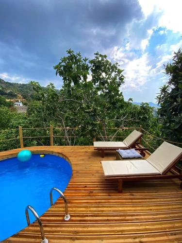 Peldbaseins, Aprosmeno Jacuzzi House 3 With Private Pool in Agros