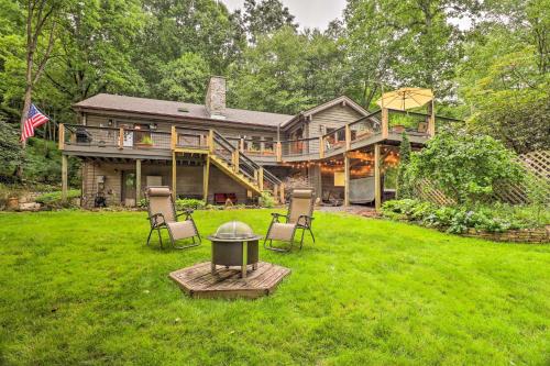 Tree-Lined Cruso Cabin with Game Room and Mtn Views! Tree-Lined Cruso Cabin with Game Room and Mtn Views!