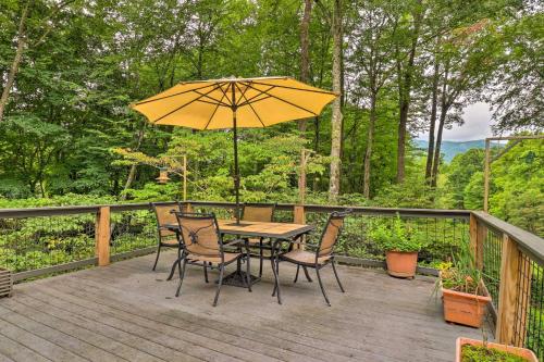 Tree-Lined Cruso Cabin with Game Room and Mtn Views! Tree-Lined Cruso Cabin with Game Room and Mtn Views!