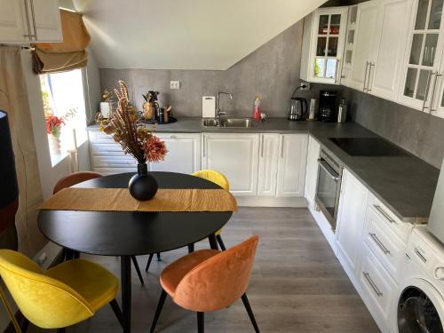 廚房, Downtown Historical House with Renovated apartments free P near in 奧勒松