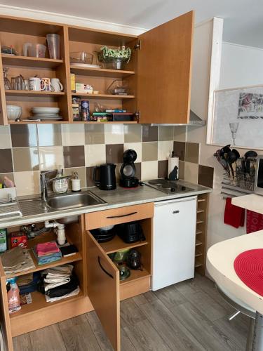 Cocina, Studio rez-de-chaussée, à Lesquin/Lille aéroport (Studio rez-de-chaussee, a Lesquin/Lille aeroport) in Lesquin