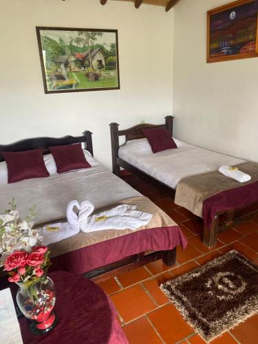 1 double bed, 1 twin bed