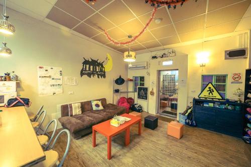 zonă comună salon/TV, On My Way Jiufen Hostel in Jiu Fen