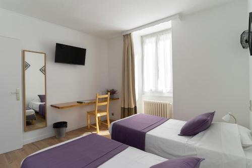 Chambre avec 2 lits, vue sur la ville