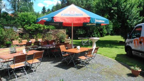 陽台/露台, Pension Zum Hirsch in 戈達