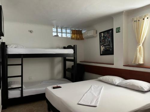 1 king bed, 1 bunk bed