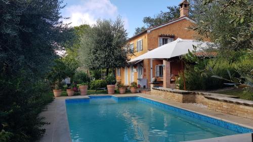 Home set in olive grove with stunning views
