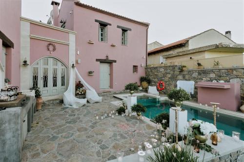 Exterior view, Listen to Nature in a Renovated Traditional Hilltop Villa Liodosifis with Heated Pool in Armeni