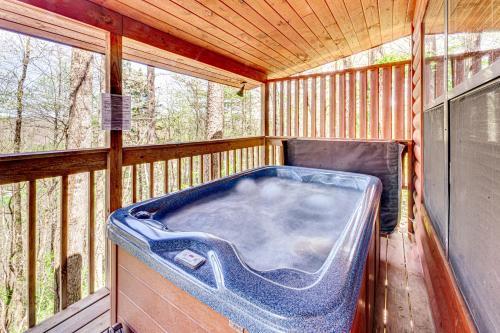 Country Getaway Hot Tub Heart Shaped Jetted Jacuzzi Stone Gas Log Fireplace Rocking Chairs - image 4